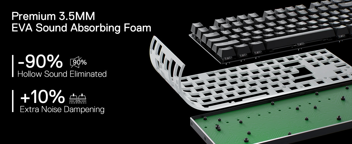 Redragon K556 TKL RGB Wired Gaming Mechanical Keyboard 80% 87 Keys Upgraded Hot-Swap Socket and Noise Absorbing Foams Red Switch