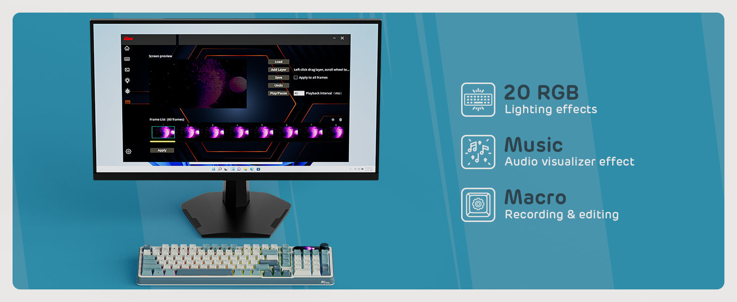 RK ROYAL KLUDGE Mechanical Keyboard S98, RGB, 2.4Ghz/BT/Wired, Spring Rain Switches, Off-white, Mixed Color