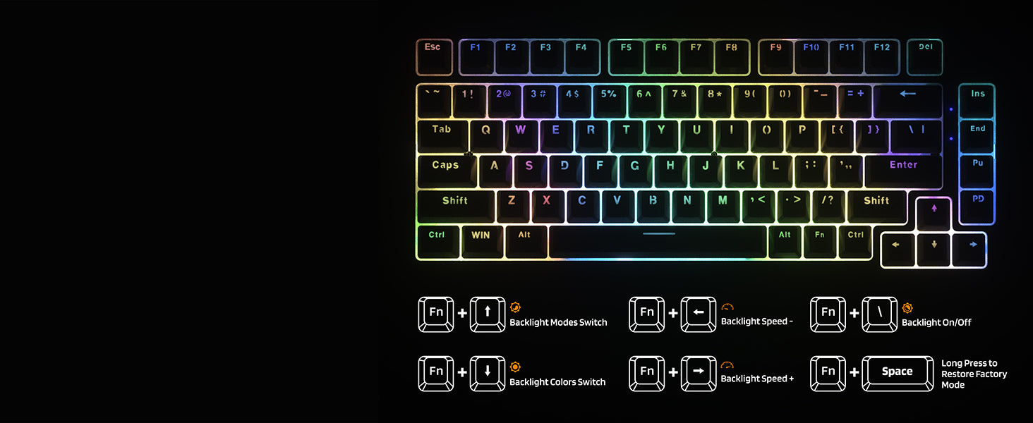 LTC Nimbleback NB831 Wireless 75% 3 Mode BT5.0/2.4Ghz/USB-C Wired 81 Keys RGB PBT Keycaps Hot Swappable Mechanical Keyboard, Mecha Blue