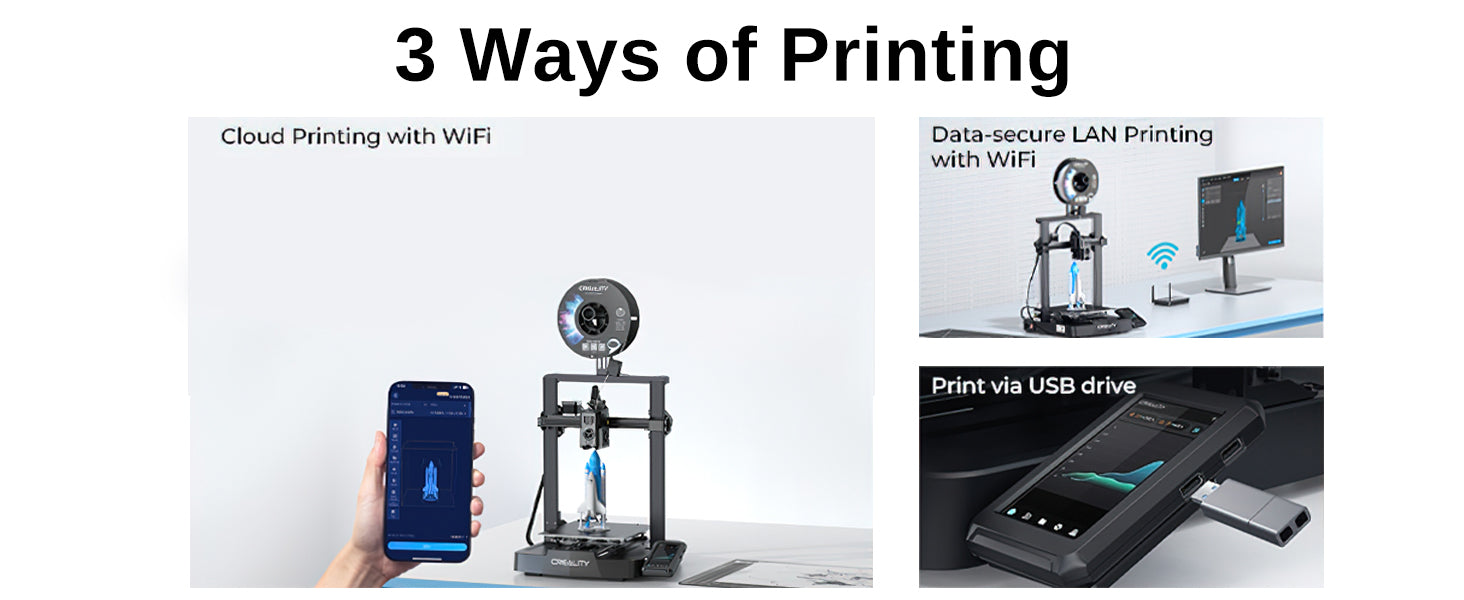Creality Ender 3 V3 KE 3D Printer Up to 500mm/s Printing Speed, 1kg x 2 Pack High Speed PLA Included 60W Ceramic Heater Hotend