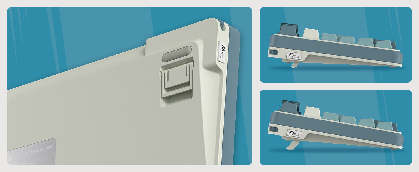 RK ROYAL KLUDGE Mechanical Keyboard S98, RGB, 2.4Ghz/BT/Wired, Spring Rain Switches, Off-white, Mixed Color