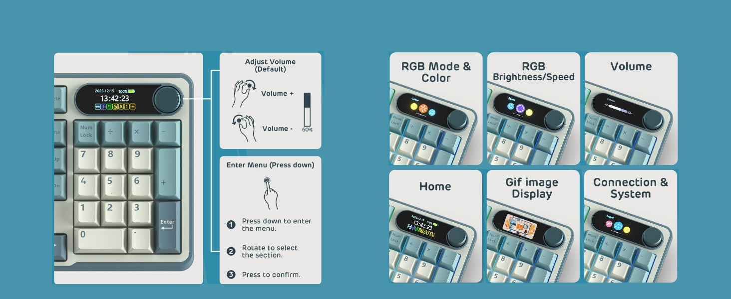 RK ROYAL KLUDGE Mechanical Keyboard S98, RGB, 2.4Ghz/BT/Wired, Spring Rain Switches, Off-white, Mixed Color
