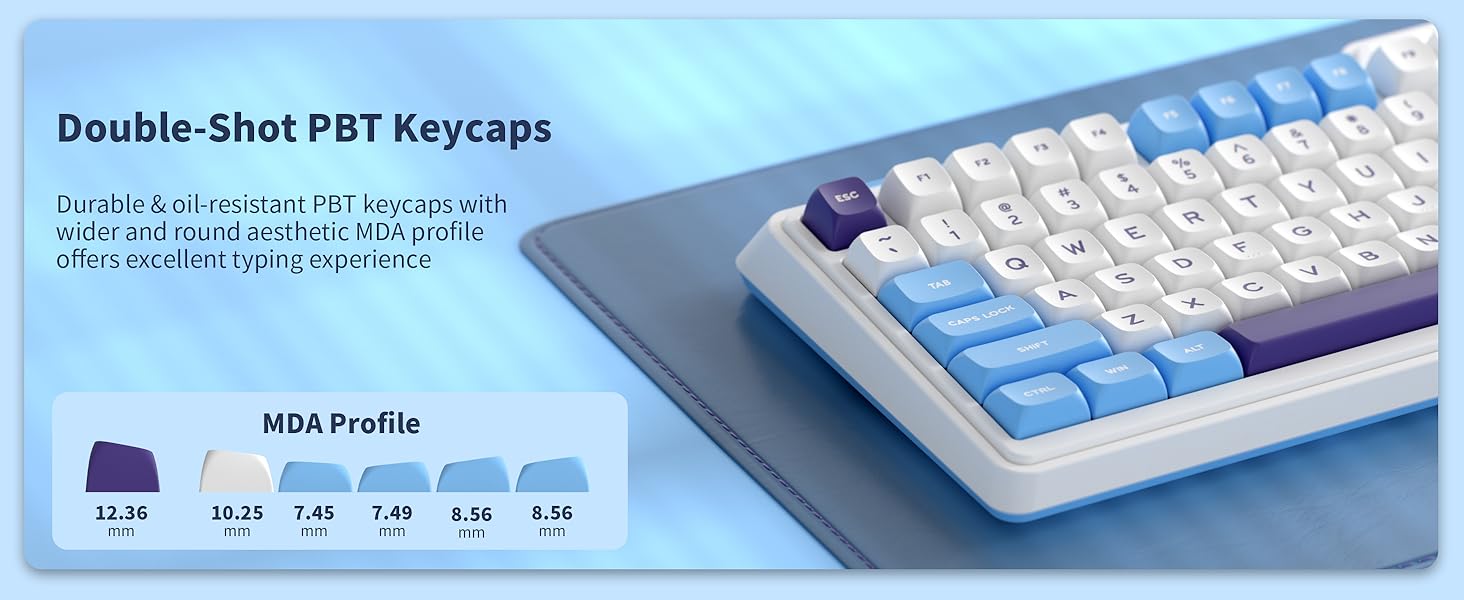 KZZI K75 Lite Wireless Mechanical 75% Gasket Mount RGB 3-Mode Hot Swappable 82 Keys Gaming Keyboard, Grand Sea